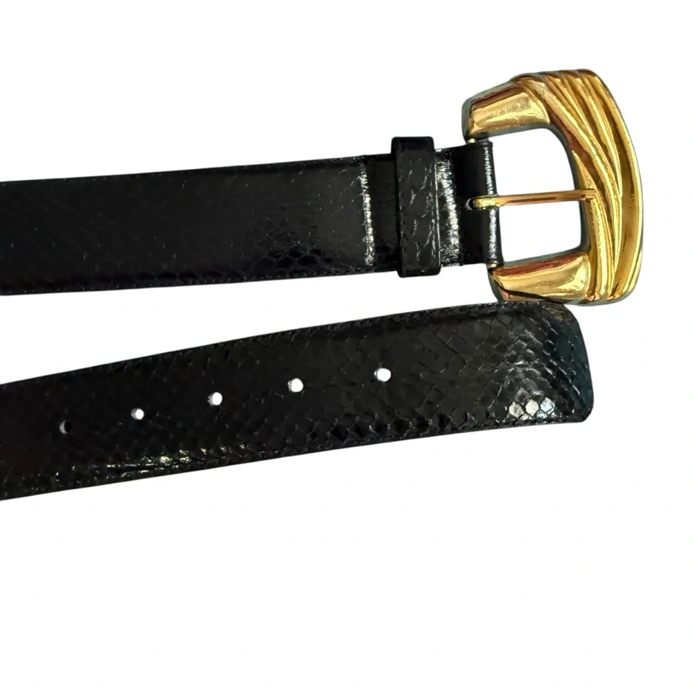 Black Genuine Snakeskin Belt Size Small